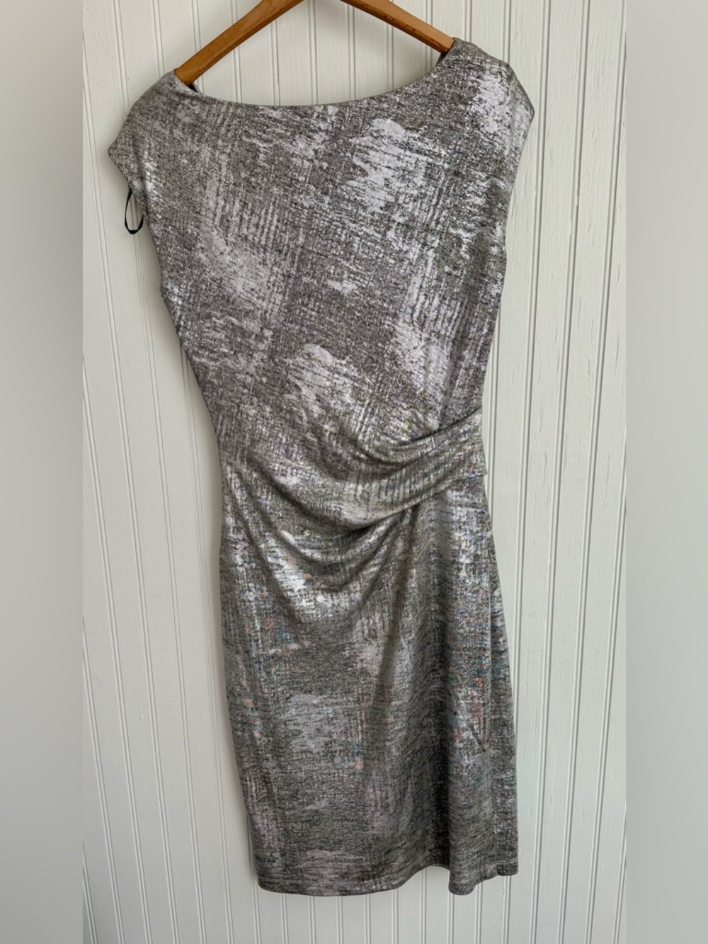 Vince Camuto Silver Metallic Midi Dress Size 6 - Picture 5 of 5